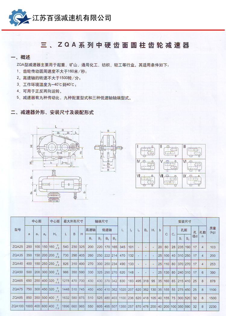 ZQ（H）系列渐开线圆柱齿轮减速机