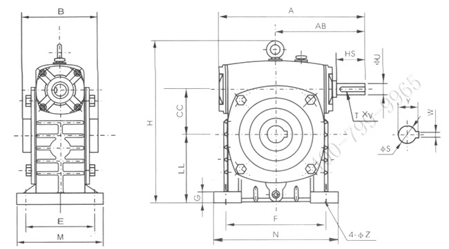 WPKS蜗轮减速机尺寸